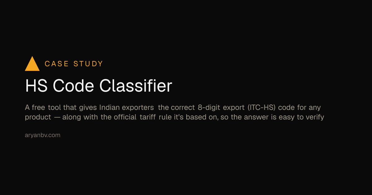 HS Code Classifier | Aryan B V